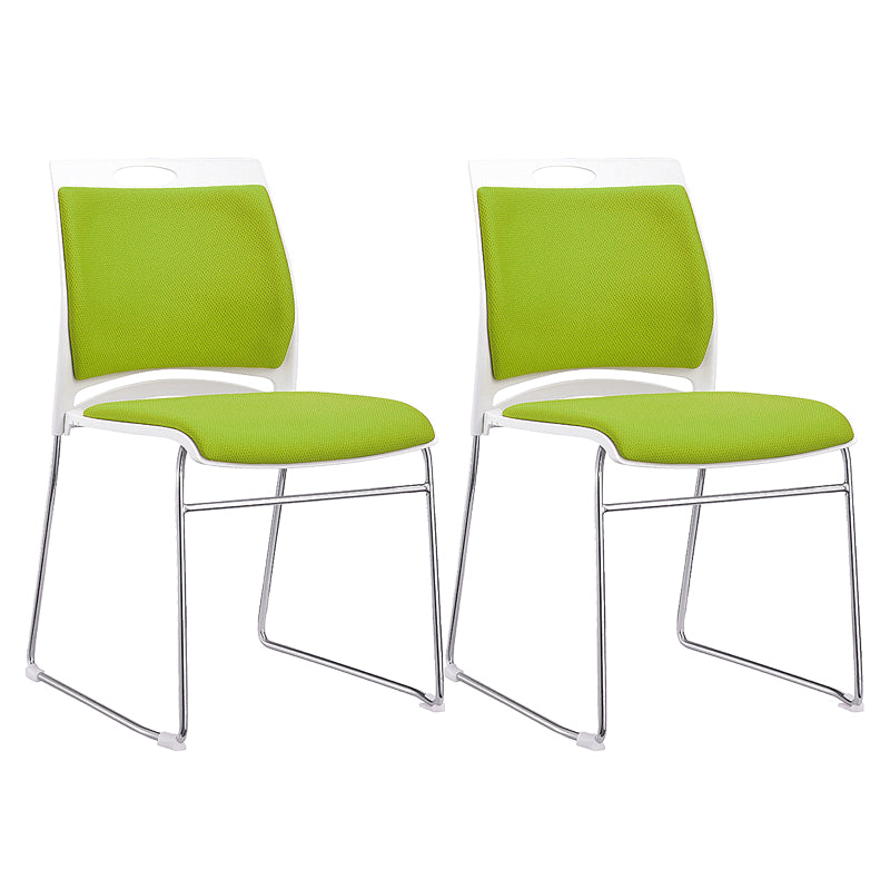 Low Back Office Chair Plastic/Fabric Upholstery Task Chair with Stainless Steel Legs