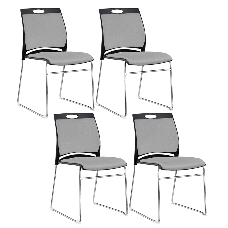 Low Back Office Chair Plastic/Fabric Upholstery Task Chair with Stainless Steel Legs