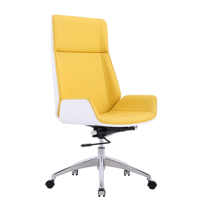 Faux Leather Task Chair Chrome Metal Frame Modern Office Chair