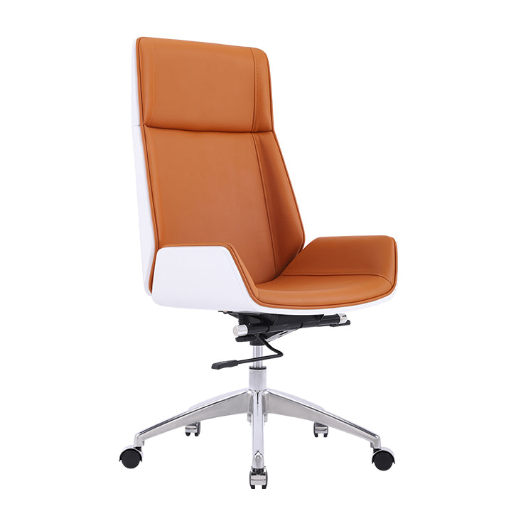 Faux Leather Task Chair Chrome Metal Frame Modern Office Chair
