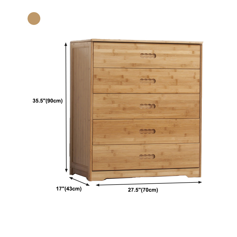 Modern Bamboo Storage Chest Dresser Bedroom Storage Chest with Drawers