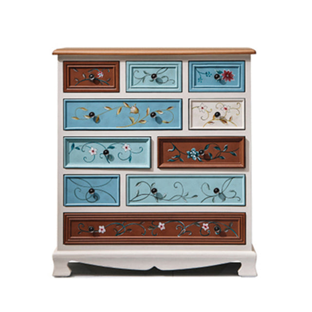 Retro Style Wooden Storage Chest Dresser Bedroom Storage Chest with Drawers