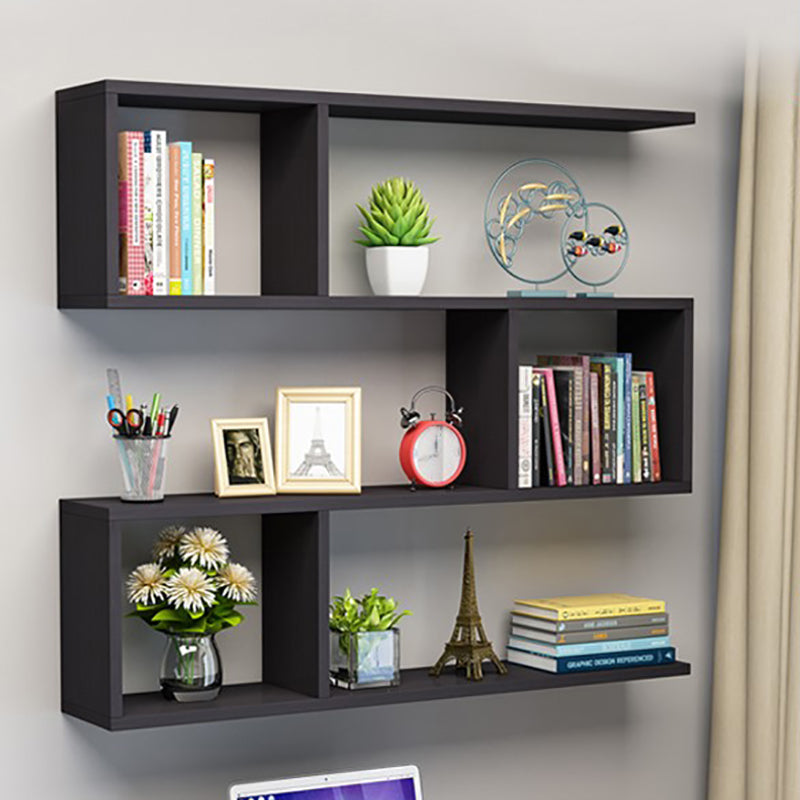 Modern Wood Floating Bookcase Closed Back Shelf Bookcase for Home