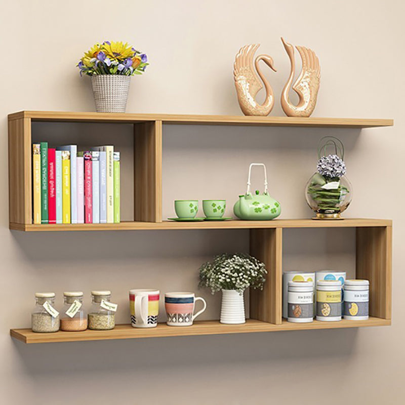 Modern Wood Floating Bookcase Closed Back Shelf Bookcase for Home