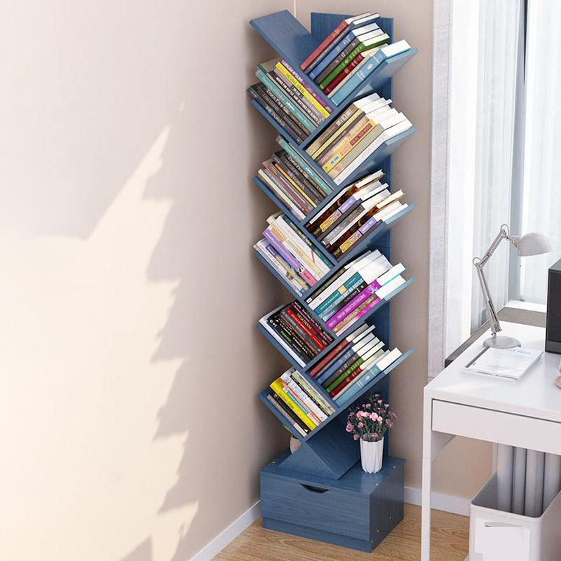 Modern Engineer Wood Bookshelf 7.87" Wide Office Shelf Bookcase
