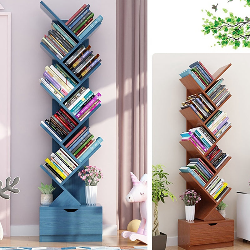 Modern Engineer Wood Bookshelf 7.87" Wide Office Shelf Bookcase