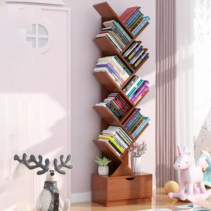 Modern Engineer Wood Bookshelf 7.87" Wide Office Shelf Bookcase