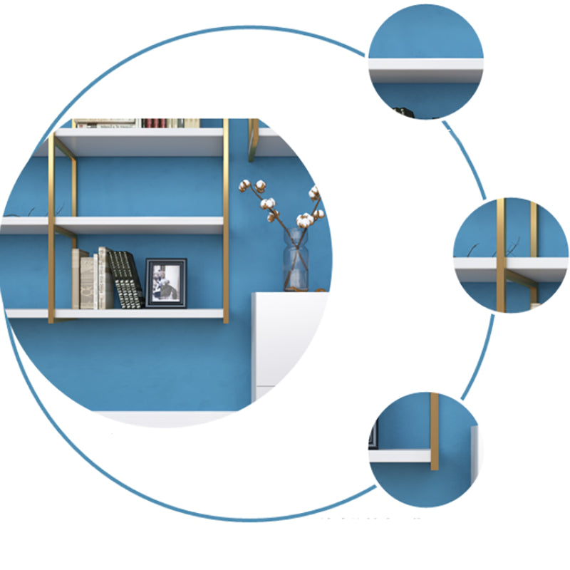 Rectangle Wooden Shelf Bookcase Wall Mounted Industrial Home Office Bookshelf