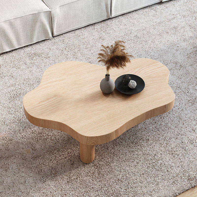 Nordic Style Free Shape Solid Wood 3 Legs Base Design Coffee Table