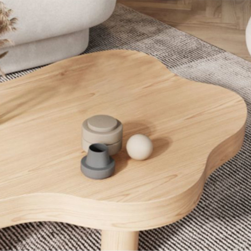 Nordic Style Free Shape Solid Wood 3 Legs Base Design Coffee Table