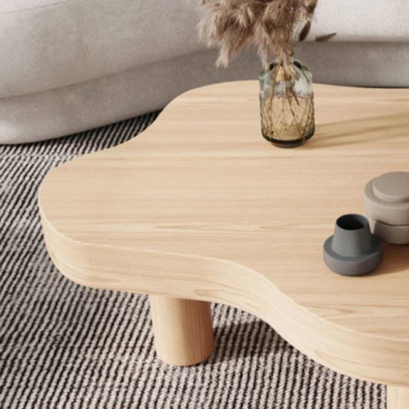 Nordic Style Free Shape Solid Wood 3 Legs Base Design Coffee Table