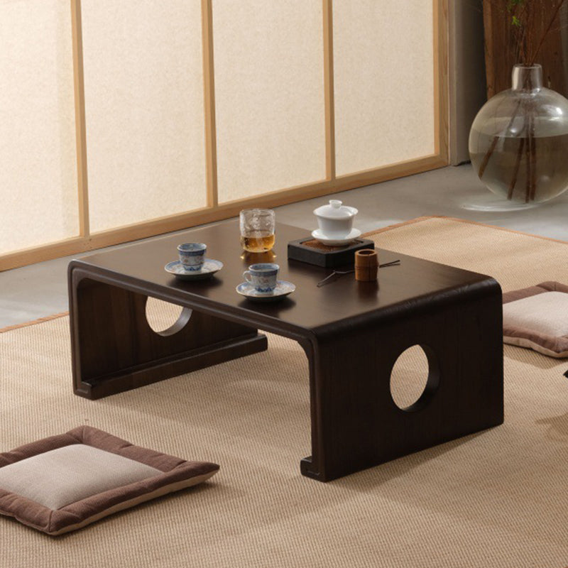Rectangular Abstract Base Design Nordic Style Coffee Table Made of Solid Wood