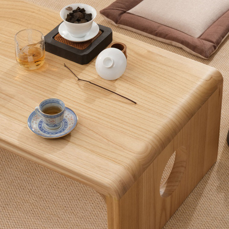Rectangular Abstract Base Design Nordic Style Coffee Table Made of Solid Wood
