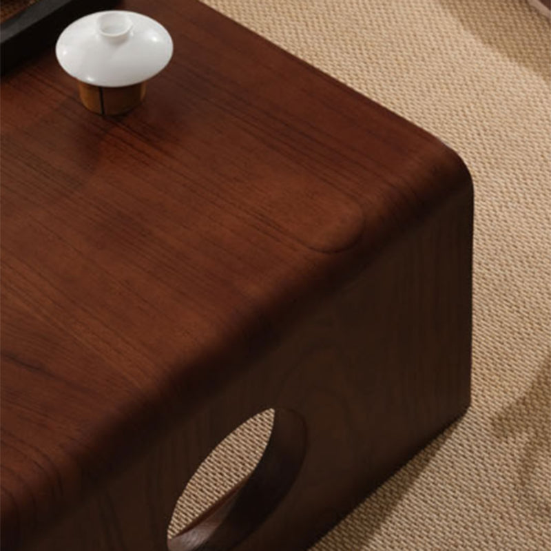 Rectangular Abstract Base Design Nordic Style Coffee Table Made of Solid Wood