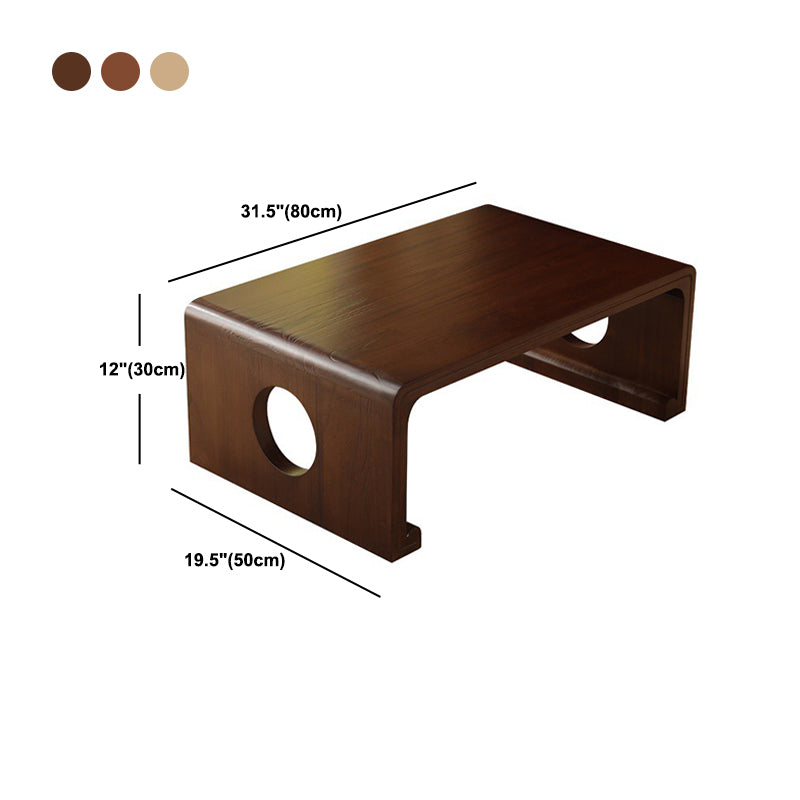 Rectangular Abstract Base Design Nordic Style Coffee Table Made of Solid Wood