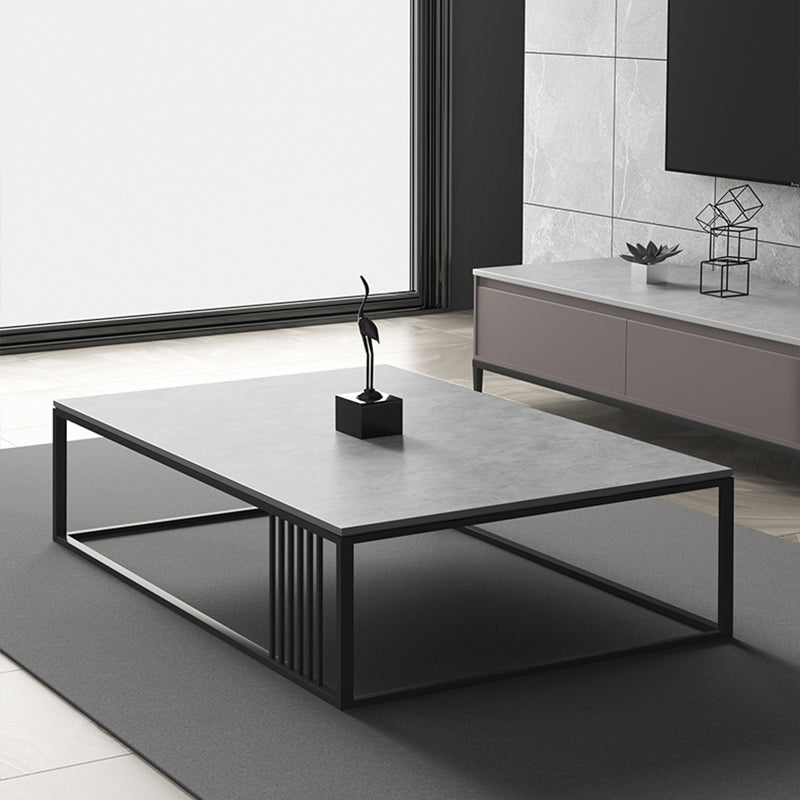 Single Coffee Table Slate Rectangular Coffee Cocktail Table Light Grey
