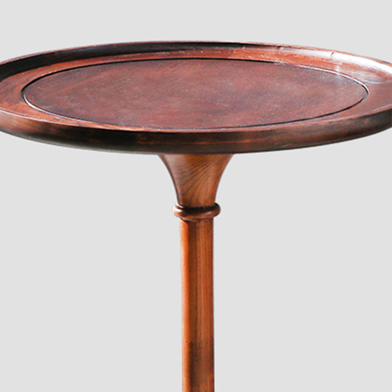Rustic Wooden Round Tray Top Side Table 25.5"/27.5" Tall Pedestal End Table