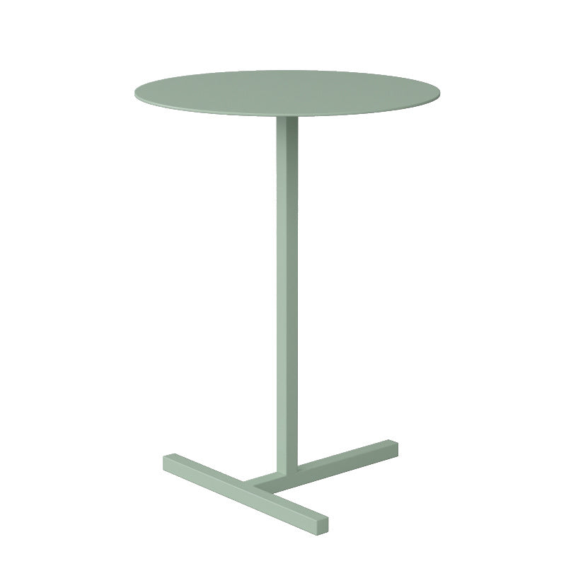 Mid-Century Round Metal End Table Dia 15.75" Pedestal Side Table