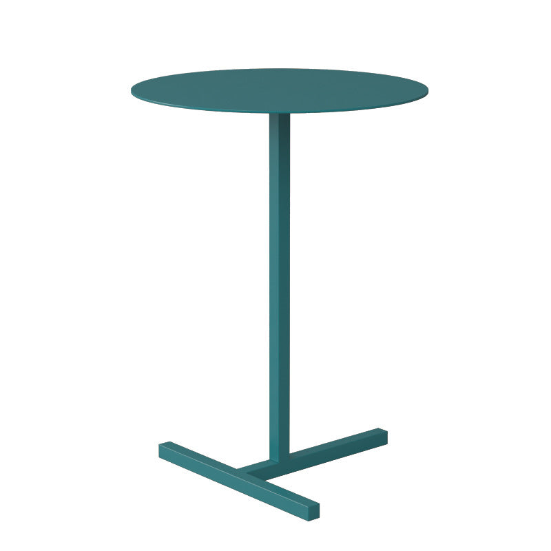 Mid-Century Round Metal End Table Dia 15.75" Pedestal Side Table