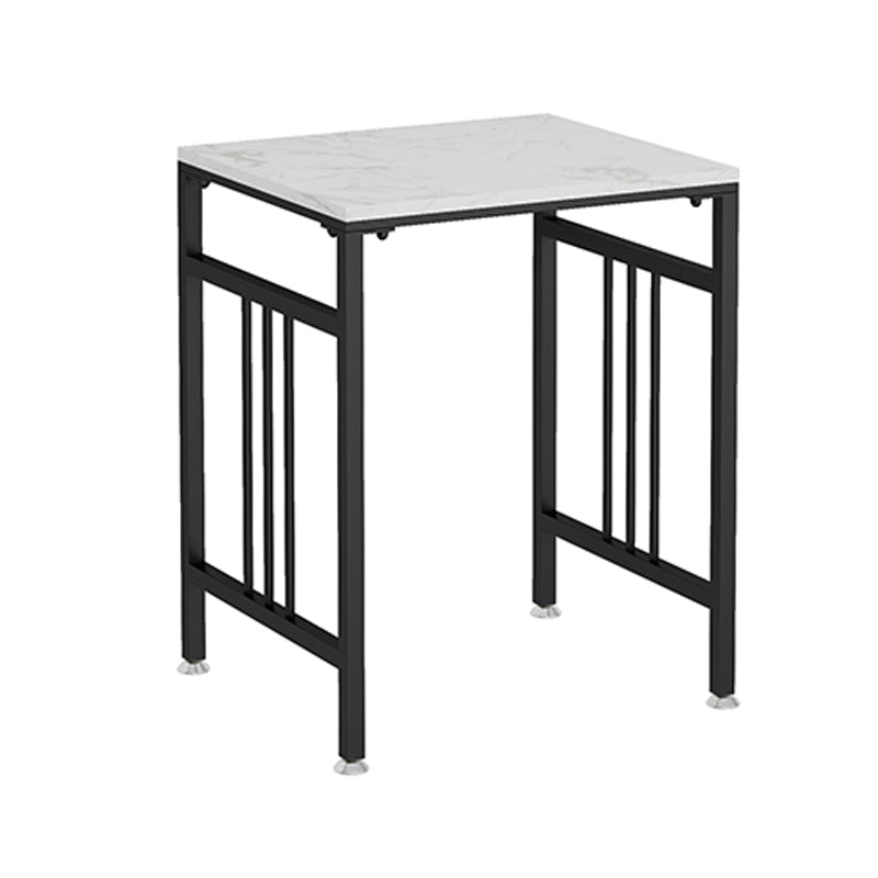 Modernistic Square Slate Top Side Table Metal 4 Legs End Table