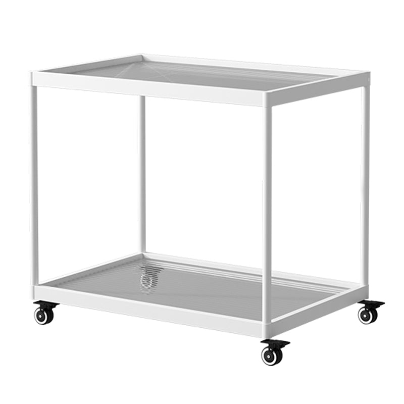 21.6" Tall Modern Rectangular Glass Top Side Table Iron Frame End Table with Shelf