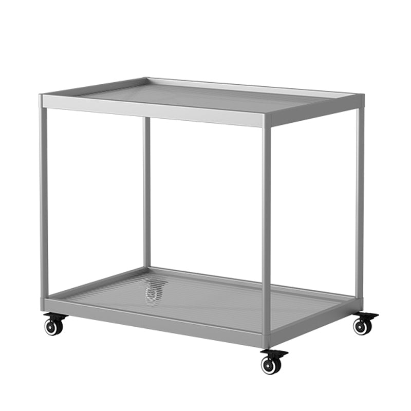 21.6" Tall Modern Rectangular Glass Top Side Table Iron Frame End Table with Shelf