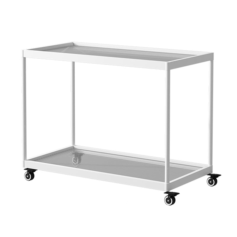 21.6" Tall Modern Rectangular Glass Top Side Table Iron Frame End Table with Shelf