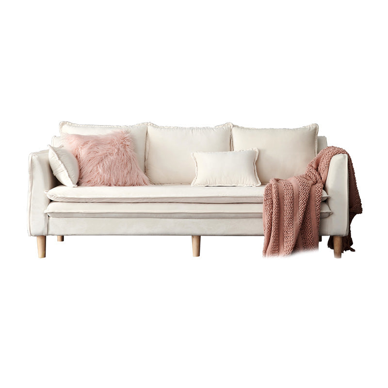 Tuxedo Arm Contemporary Cotton Blend/Faux Leather /Velvet Sofa Couch
