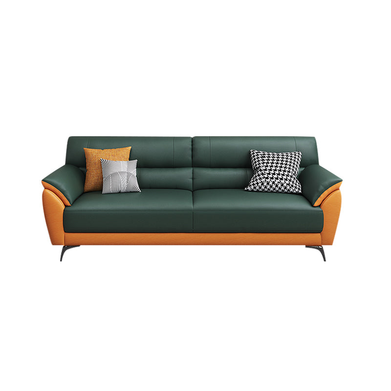 Glam Green Sewn Pillow Back Pillow Top Arm Stain Resistant Sofa