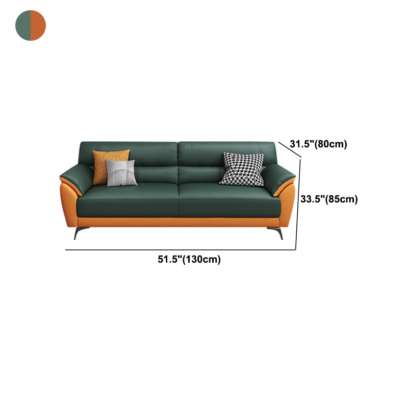 Glam Green Sewn Pillow Back Pillow Top Arm Stain Resistant Sofa
