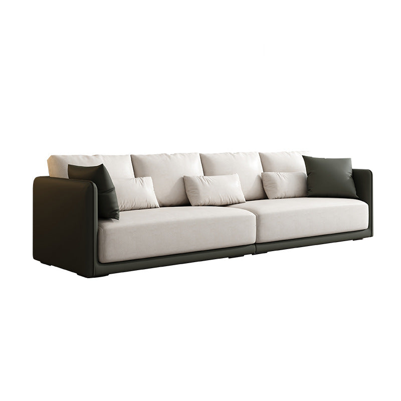 Faux Leather Sofa Sofa 37.40" D x 31.49" H Square Arm Sofa for Living Room