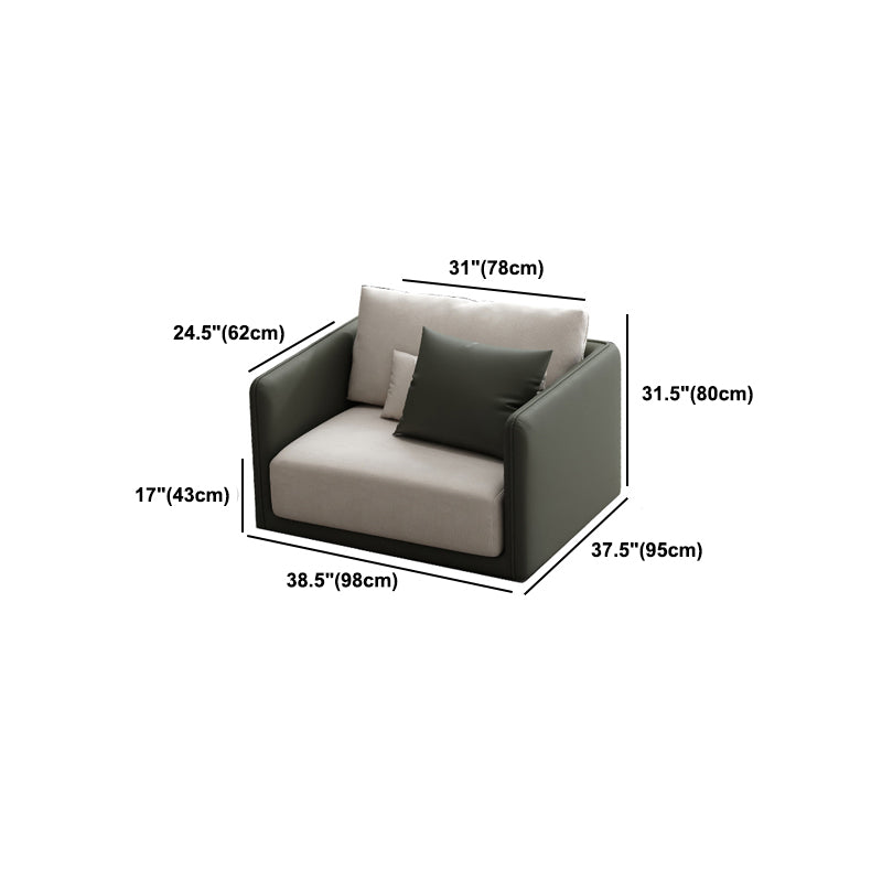 Faux Leather Sofa Sofa 37.40" D x 31.49" H Square Arm Sofa for Living Room