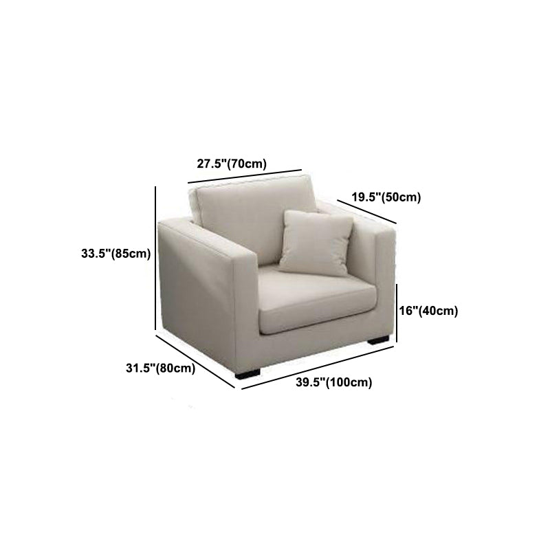 Square Arm Sofa 31.49" D x 33.46" H Loose Back Sofa for Living Room