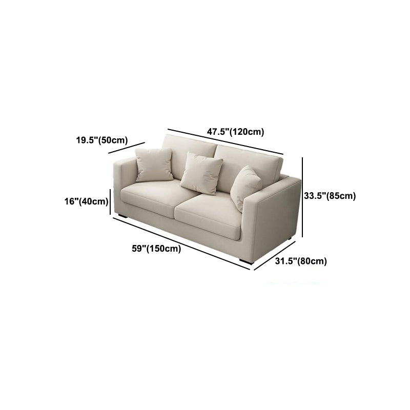 Square Arm Sofa 31.49" D x 33.46" H Loose Back Sofa for Living Room