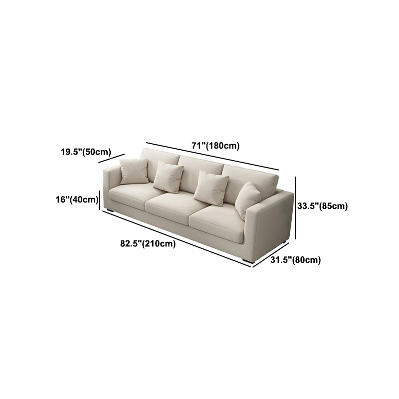 Square Arm Sofa 31.49" D x 33.46" H Loose Back Sofa for Living Room