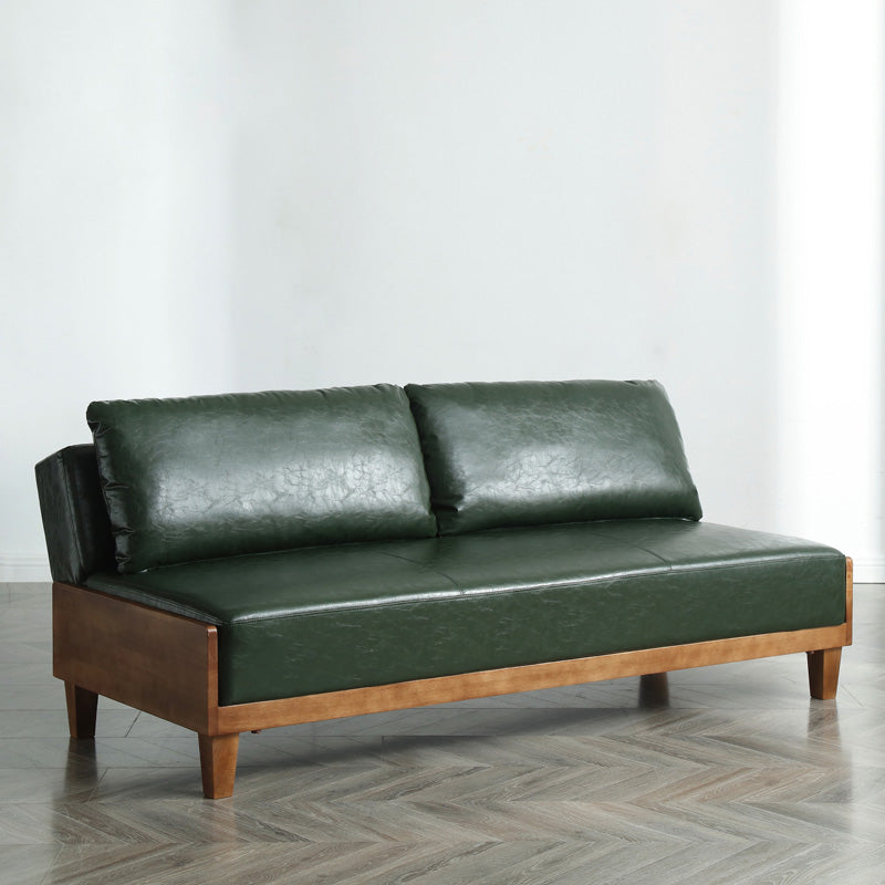 28.3"H Faux Leather Armless Convertible Sofa for Living Room