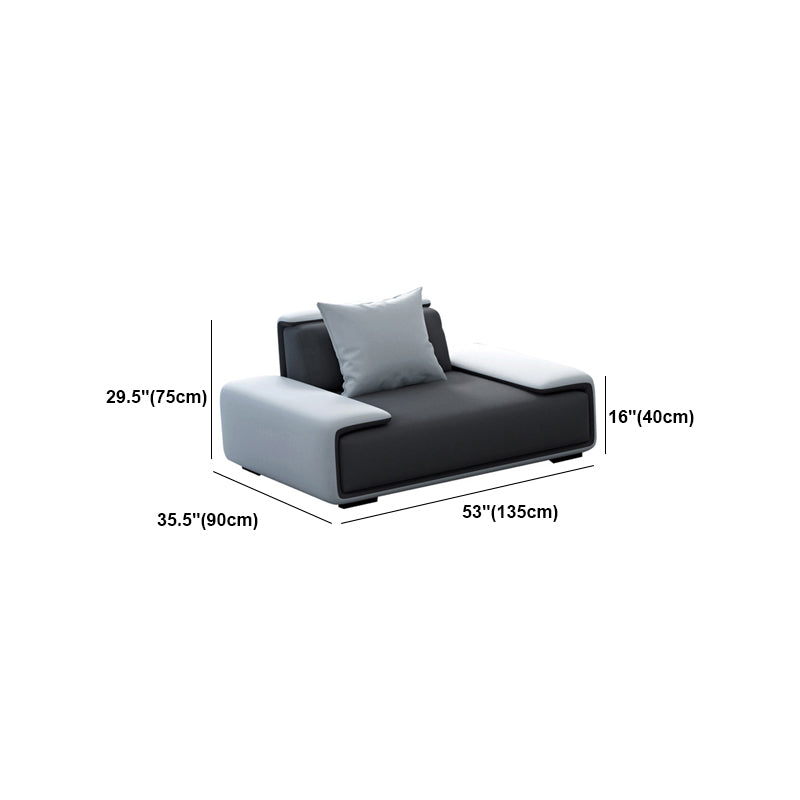 Armless Sofa 35.43" D x 27.55" H Standard Sofa with Pillow for Living Room