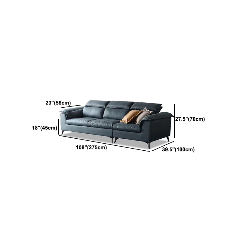 Contemporary Stain-Resistant Faux Leather Dark Gray for Living Room Sofa