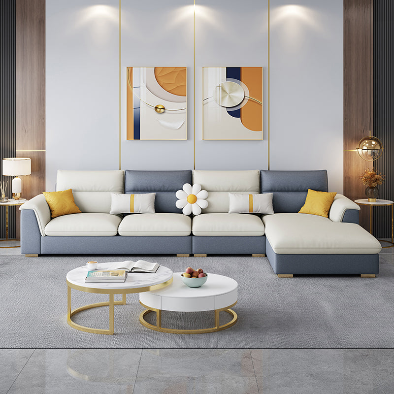 Glam 3/4 Seater Faux Leather Pillow Top Arm Sofa for Living Room