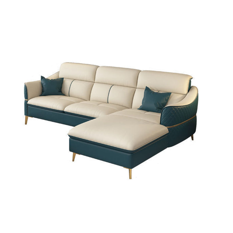 Glam Style Sofa Bed with Padded Leather and White Upholstery Sofa