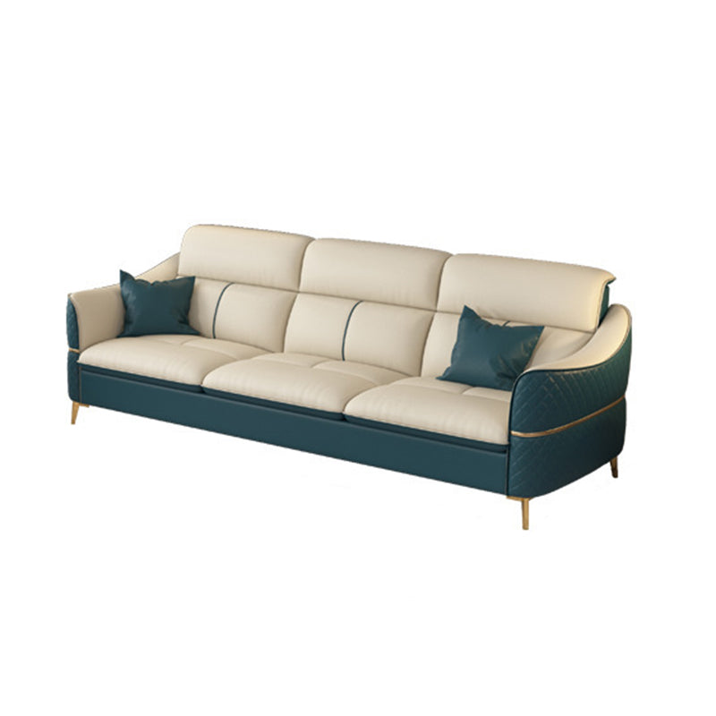 Glam Style Sofa Bed with Padded Leather and White Upholstery Sofa
