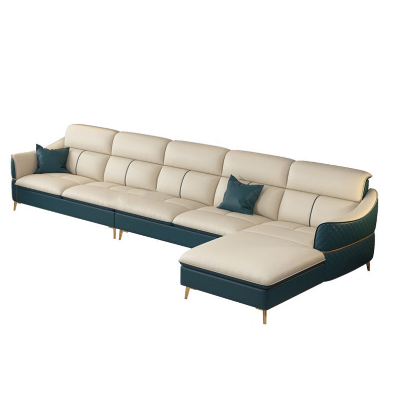 Glam Style Sofa Bed with Padded Leather and White Upholstery Sofa