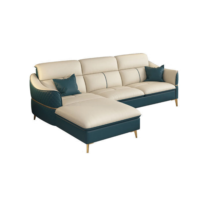 Glam Style Sofa Bed with Padded Leather and White Upholstery Sofa