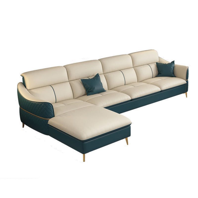 Glam Style Sofa Bed with Padded Leather and White Upholstery Sofa
