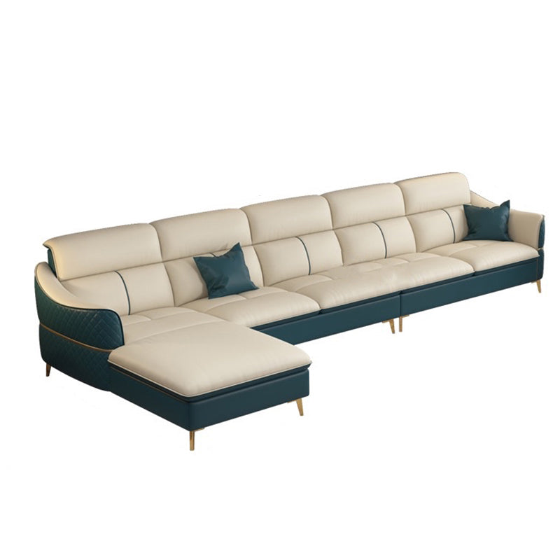 Glam Style Sofa Bed with Padded Leather and White Upholstery Sofa