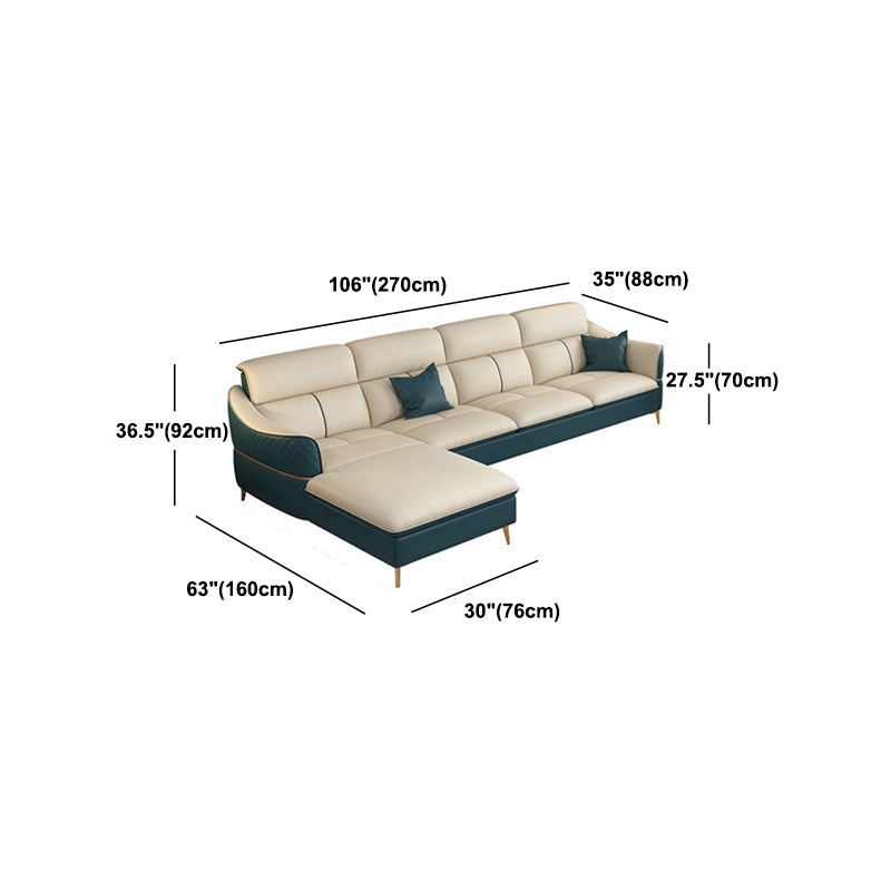 Glam Style Sofa Bed with Padded Leather and White Upholstery Sofa