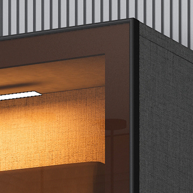 Contemporary Style Wardrobe Gray Wood Wardrobe Closet with Shelves