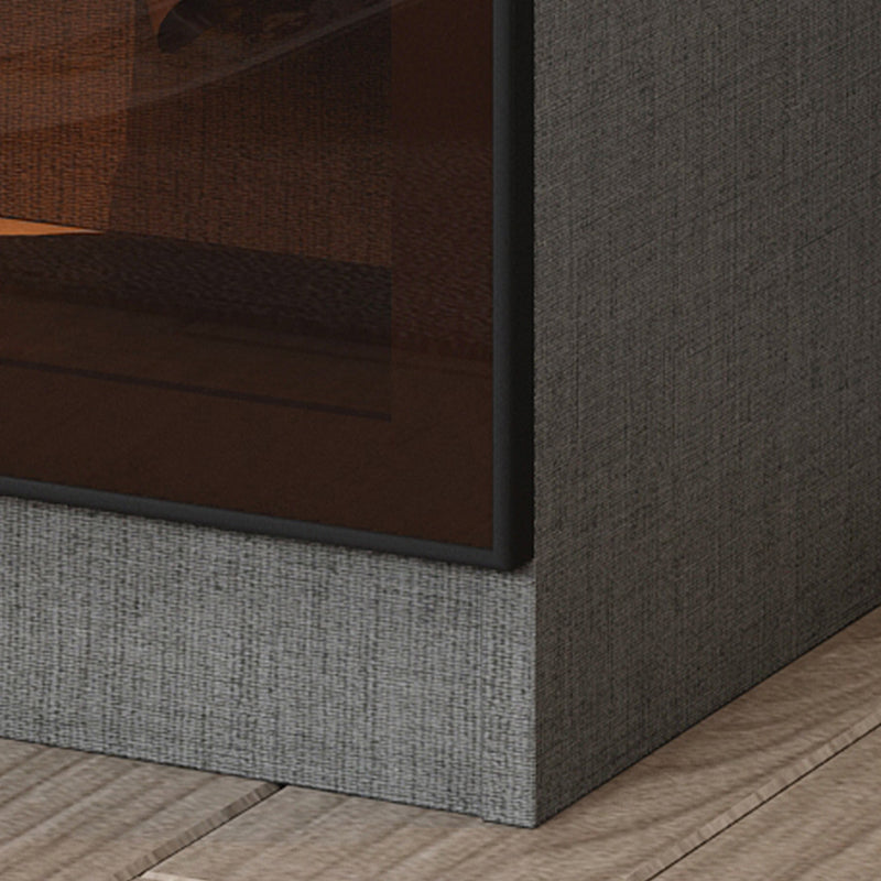 Contemporary Style Wardrobe Gray Wood Wardrobe Closet with Shelves