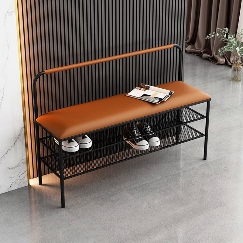 25.2 Inch H Bench Glam Entryway Bench with Shoe Storage for Bedroom