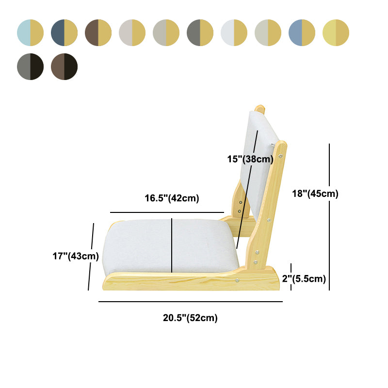 Linen Armless Chair16.9"L x 20.8"W x 18.1"H  Solid Wood Frame Chair